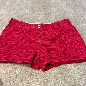 Women's Red Zebra-Print Swim/Board Shorts